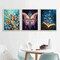 4 Pack Butterfly Diamond Art Kits for Adults 5D Diamond Art Kit for Beginners DIY Paint with Round Full Drill Gem Art Painting for Home Wall Decor Gifts (11.8x15.7inch)